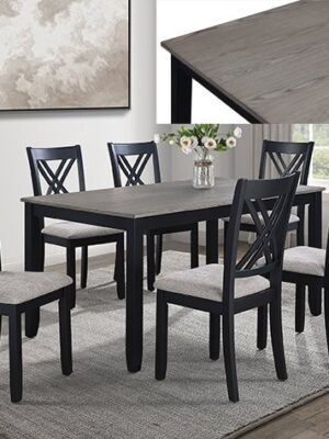 2430SET-LG ELOISE 7-PC DINETTE SET LIGHT GREY