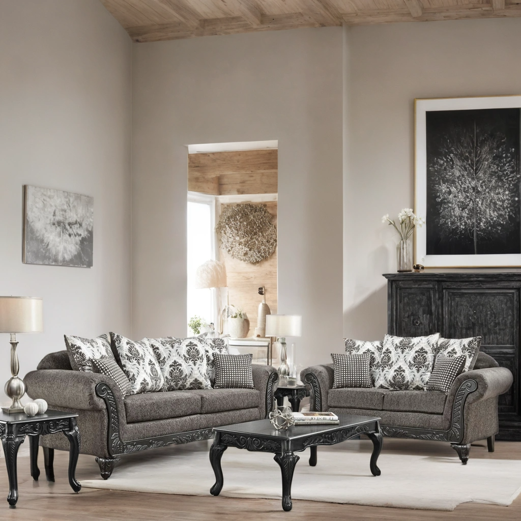 4620-black_orig.png 6420 Charcoal Sofa and Loveseat Set
