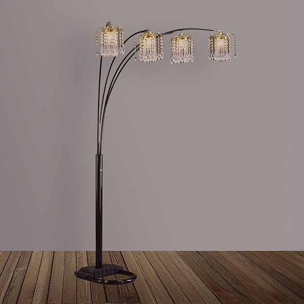 4893BK RAIN DROP ARC LAMP 84"H BLACK