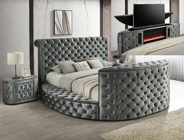 5212GY.jpeg 5212GY VOLTARE FIREPLACE/TV LIFT BED GREY