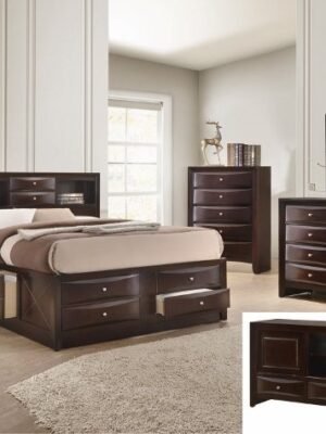 SETB4265 EMILY STORAGE DARK CHERRY BEDROOM