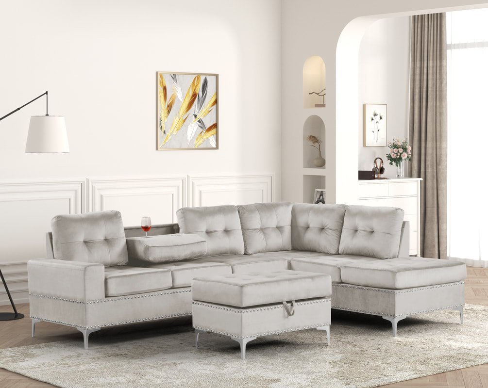 anserrasilver_orig-1.jpg Anserra Gray Reversible Sectional + Ottoman Set