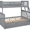 BB23 Twin/Full Bunk Bed w/Twin Trundle Gray