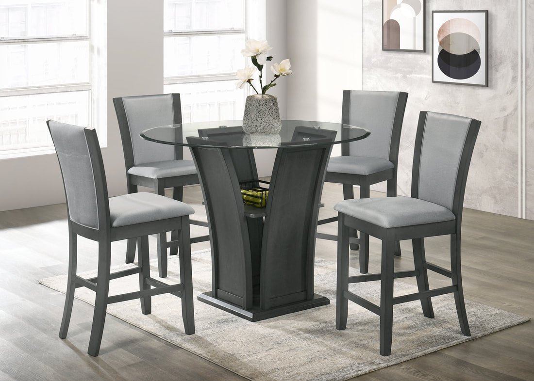 orlando-pub-grey-steel_orig.jpeg Orlando - Grey Pub Table + 4 Chair Set