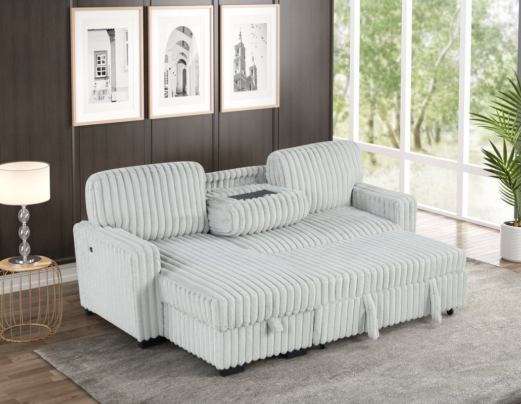 poland-gray-2_orig.jpg Poland Gray Reversible Sectional With Pull-Out Bed