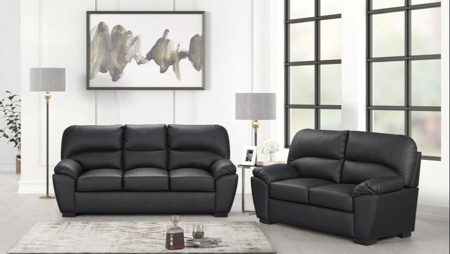 Tiffany Black - 2PC or 3PC Living Room Set